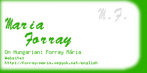 maria forray business card